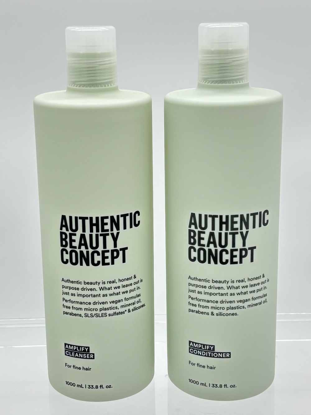 Authentic Beauty Concept Amplify Cleanser Conditioner Set 33.8 Vegan Fine Hair